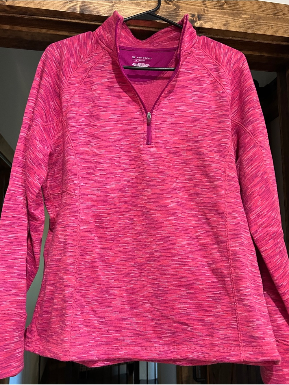 tek gear Hot Pink Space-Dye Half-Zip Turtleneck Pullover